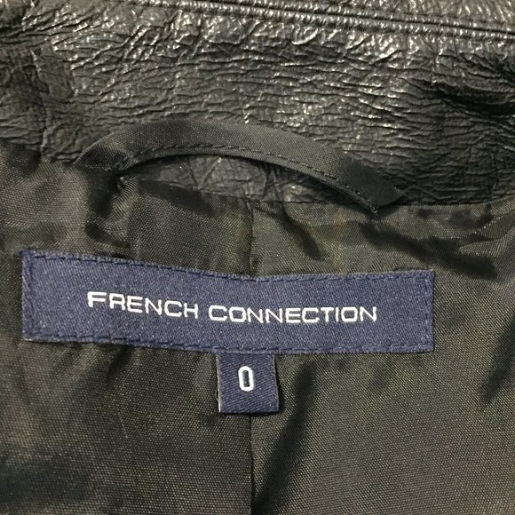 French Connection Size 0 Ladies Black Leather Jacket - Picture 15 of 16
